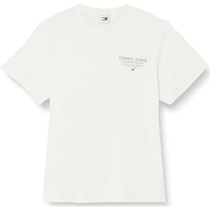 Tommy Jeans Heren Slim Esstnl Graphic Tee Ext S/S T-Shirts, Wit, 3XL, Wit, 3XL grote maten tall