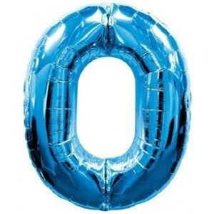 Suki Gifts S9603301 verjaardagsgetal nul folieballon, 76cm, blauw
