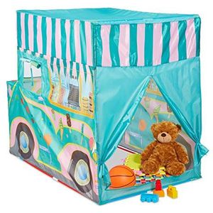 Relaxdays speeltent ijscowagen - kindertent 3 jaar - speelhuis buiten - speelhuisje binnen