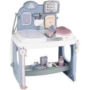Smoby – Baby Care Center – voor poppen tot 38 cm – met mechanische weegschaal, onderzoekstafel en alles wat bij een doktersbezoek hoort, voor kinderen vanaf 3 jaar