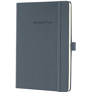 Sigel CO120 notitieboek, ca. A5, blanco, hardcover, zwart, CONCEPTUM gelinieerd donkergrijs