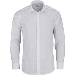Seidensticker Heren business overhemd - Strijkvrij, getailleerd overhemd Shaped Fit - Extra lange mouwen - Kent kraag - 100% katoen, wit (wit 01)