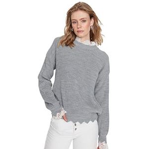 Trendyol Acryl Trui - Grijs - Regular S Grey, Grijs, S