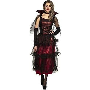 Boland - Kostuum voor volwassenen Middernacht vampier, lange jurk, handwarmers en cape, vampier dame, set, carnaval, themafeest, Halloween