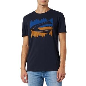 camel active Heren T-shirt van biologisch katoen, nachtblauw, XXL
