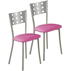 ASTIMESA SCMCRS Twee keukenstoelen, metaal, roze, zithoogte 45 cm