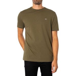 GANT Reg Shield Ss T-shirt voor heren, Juniper Green., 4XL