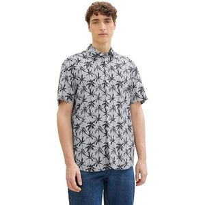 TOM TAILOR Denim heren overhemd, 35586 - Navy Summer Palm Print, M