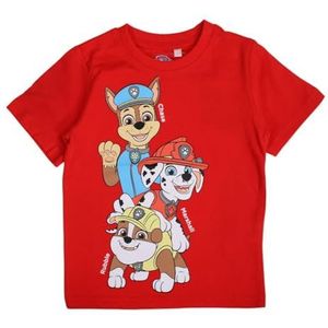 Paw Patrol, T-shirt, jongens, meisjes, (4 tot 10 jaar), poloshirt, tanktop, overhemd, bedrukt, kleding, uniseks, kinderen, sport, ademend, model Paw 52023018 S2-2A, rood, Rood, 24 Maanden