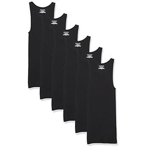 Amazon Essentials Men's Onderhemden in tanktopmodel, Pack of 6, Zwart, L