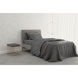Italian Bed Linen MB Home Basic ""Dafne"" Lakenset, Citylife Grijs, Eenpersoons