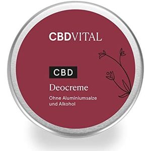 CBD CBDVITAL Deodorant zonder aluminium, biologische natuurlijke cosmetica, deodorant met 100 mg cannabidiol, met 100% natuurlijke ingrediënten, goudsbloem en lisea-olie, milde citrusgeur, 0% alcohol