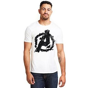 Marvel Avengers gebarsten T-shirt voor heren, Wit (Wit Wit), L