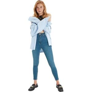 Trendyol Vrouwen Hoge Taille Skinny Fit Skinny Jeans, Blauw, 62