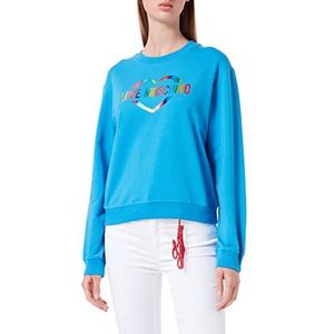 Love Moschino Dames Love Heart Multicolor Foil Print Sweatshirt, lichtblauw, 48