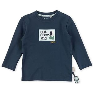 Sigikid Mini shirt met lange mouwen voor jongens van biologisch katoen, donkerblauw/patch, 116