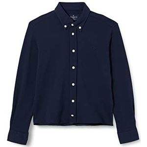 Hackett London Jongens Garment Dyed Pique Shirt, Navy, 15 Jaar