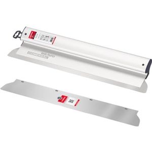 COMENSAL® Professionele set - vlakplamuur 600 mm met blad 0,3 mm - reservefblad 0,5 mm - breedplamuur - decoratieve plamuur - gevelspatel - roestvrij staal - Made in EU