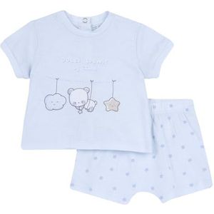 Chicco 2-Delige Set Van T-Shirt En Korte Broek (1) baby-jongens, Azuurblauw, 0M, Design in Italië