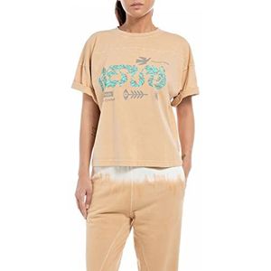 Replay T-shirt voor dames, 017 sintra oker, XXS