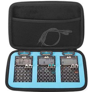 Analoge koffers GLIDE Case voor 3 Teenage Engineering Pocket Operators (transporttas/koffer gemaakt van duurzaam, hoogwaardig EVA/nylon, geïntegreerd gaaszakje), Zwart