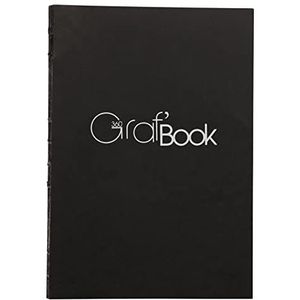 Clairefontaine Graf'Book 975802C, verpakking met 5 blokken, 360°, ideaal voor schetsen en tekeningen, 50 vellen, DIN A4 21 x 29,7 cm, 100 g, portretformaat, zwart, 1 verpakking