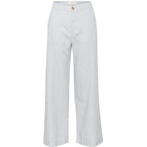 Part Two Damesbroek, brede legging, hoge taille, volledige lengte, ritssluiting en knoop, Vetiver, 30