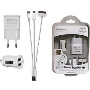Xtreme 40158 Power Kit voor Apple/Samsung Tablet/Smartphone en Universele MicroUSB met Dual USB Power en USB-kabel, 50 cm lang