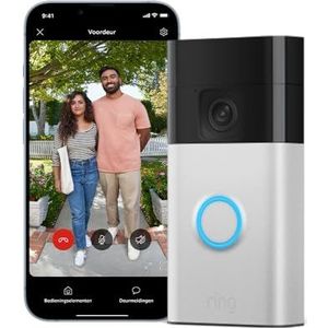 Nieuwe Ring-videodeurbel op batterij (Battery Video Doorbell) | Zelf te installeren draadloze videodeurbelcamera met zicht van top tot teen, HD-video | Eenvoudig te installeren (5min)