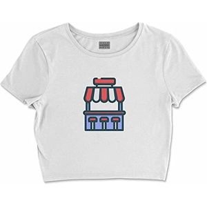 Bona Basics, Digitaal bedrukt, basic T-shirt voor dames,%100 katoen, wit, casual, damestops, maat: XL, Wit, XL