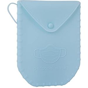 APLI 18830 Siliconen gezichtsmaskerhouder met knoopsluiting in blauw