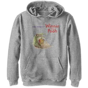 Disney Winnie The Pooh Vintage Boy's Hooded Pullover Fleece, Athletic Heather, Small, Athletic Heather, S