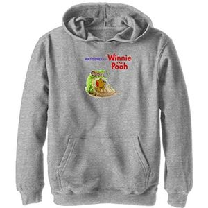 Disney Winnie The Pooh Vintage Boy's Hooded Pullover Fleece, Athletic Heather, Small, Athletic Heather, S