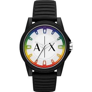 Armani Exchange Horloge Voor Heren, Three Hand Movement, Silicone Horloge Met Een Kastmaat Van 44 Mm