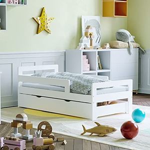 Junior Vida Taurus Houten Bed Peuter Massief Dennenhout Kinderen Kids Junior Bed Frame Wit