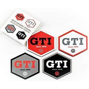 BRISA VW Collection Volkswagen Golf GTI Onderzetters 4-pc Set -4 - Zeshoek/4 kleuren