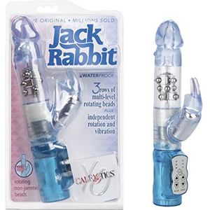 Waterdichte Jack Rabbit, vibrator met clitorisstimulatie, waterbestendig, blauwe zwevende kralen