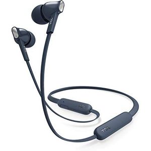 TCL MTRO100BT Draadloze in-ear hoofdtelefoon met microfoon (Bluetooth 5.0, geluidsisolerend, flexibele halsband, afstandsbediening en microfoon, echo-onderdrukking, 18 uur speeltijd), Slate Blue