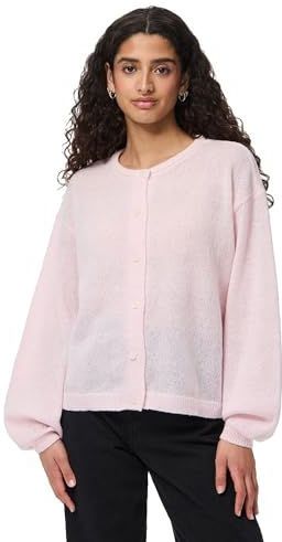 Pieces - Ida - Gebreid Vest - Ronde Hals - Lange Mouwen - Knoopsluiting