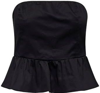 Onllowa - Bandeau Top - Peplum Detail - Mouwloos