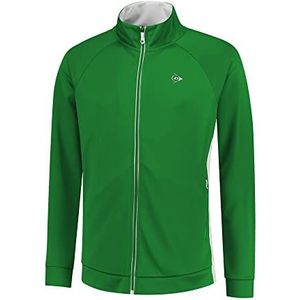Dunlop Heren Club Heren Knitted Jacket Tennis Shirt, Groen / Wit, 3XL, groen-wit, 3XL