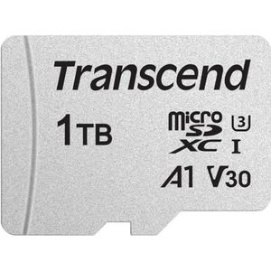 Transcend 1TB microSD UHS-I U3 A1 met adapter SD, FFP - TS1TUSD300S-AE
