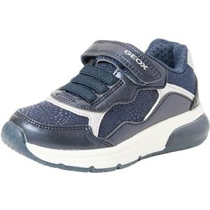 Geox Meisjes J Spaceclub Girl Sneaker, Navy Silver, 24 EU