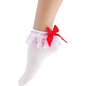 Generique - Witte sokken met kant en strik voor dames