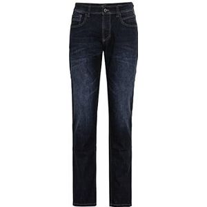 camel active Heren Regular Fit 5-Pocket Jeans van katoen, donkerblauw, 50W / 34L