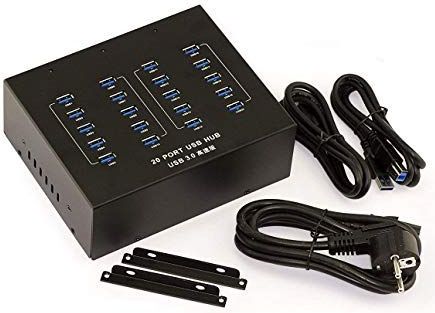 KALEA INFORMATIQUE - Industriële HUB - USB 3.0 Laadstation - 20 Poorten - 20A Voeding - Opklapbaar of Rackbaar