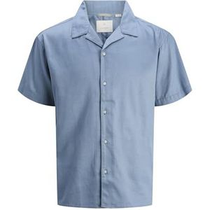 JACK & JONES - Overhemd - Smoky Blue - Comfort Fit - Kwartmouw