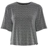 Pieces - Pcjina Ss Oversize Tee Jrs - T-shirt - Zwart/Silver Lurex
