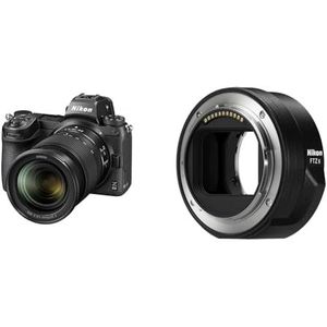 Nikon Z6 II Compact Systeemcamera + 24-70mm f4 lens/objectief - 24,5 MP FULL-FRAME sensor - 14 bps - 2 kaartslots - Grote Z lens - 4K video - VOA060K001 - Zwart & Nikon JMA905DA camera lens adapter