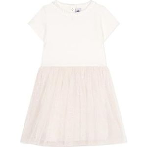Petit Bateau - A0dip - Jurk - Wit - Korte Mouwen - Voor Meisjes
